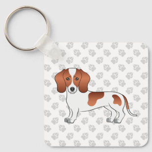 Chaveiro Cão e patas de cartoon com pelo liso vermelho