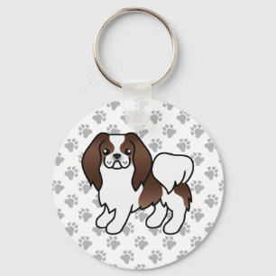 Chaveiro Cão e patas de desenho do queixo marrom e branco j