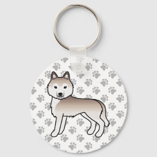 Chaveiro Cão e patas de desenho vermelho-claro
