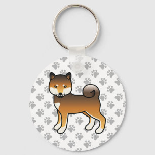 Chaveiro Cão e patas do cartoon Shiba Inu Red Sésame
