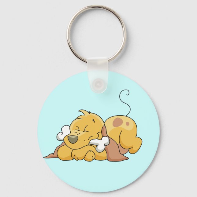 Chaveiro Cão feliz com camiseta e presentes do osso (Frente)