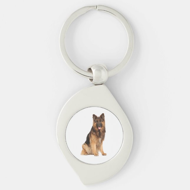 Chaveiro cão german shepherd, design de plástico, (Frente)
