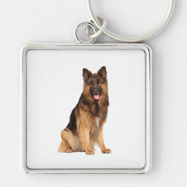Chaveiro cão german shepherd, design de plástico, (Frente)