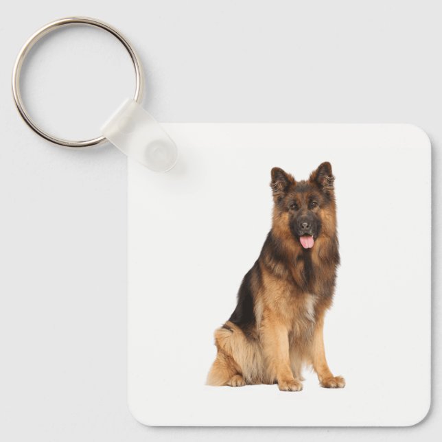 Chaveiro cão german shepherd, design de plástico, (Frente)
