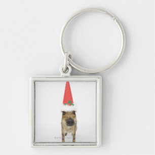 Chaveiro Cão no chapéu do Natal