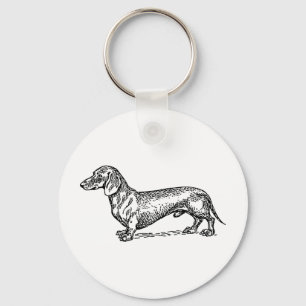 Chaveiro Cão preto e branco do Wiener do Dachshund