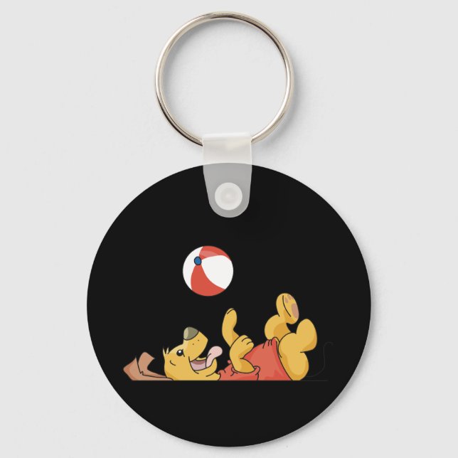 Chaveiro Cão que joga com camiseta e presentes da bola (Frente)