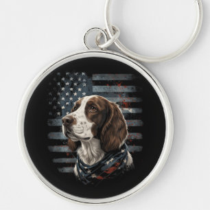 Chaveiro Cão Springer Spaniel Bandeira Americana