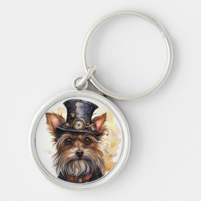 Chaveiro Cão Yorkshire Terrier Steampunk (Frente)