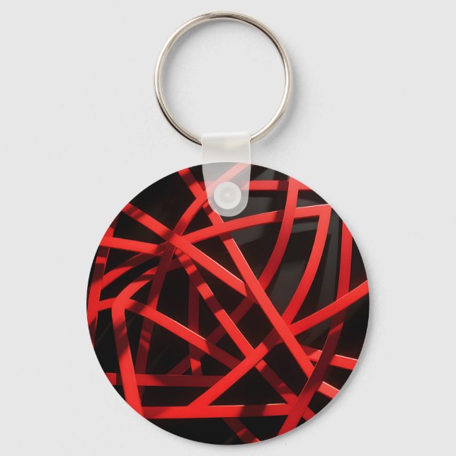 Chaveiro Caos Abstrato Geométrico Vermelho (Frente)
