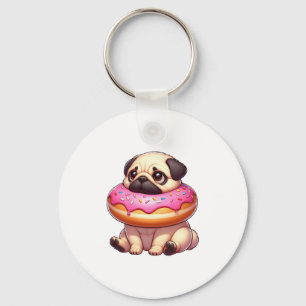 Chaveiro Cãozinho bonito com sobremesa de lanche de rosquin
