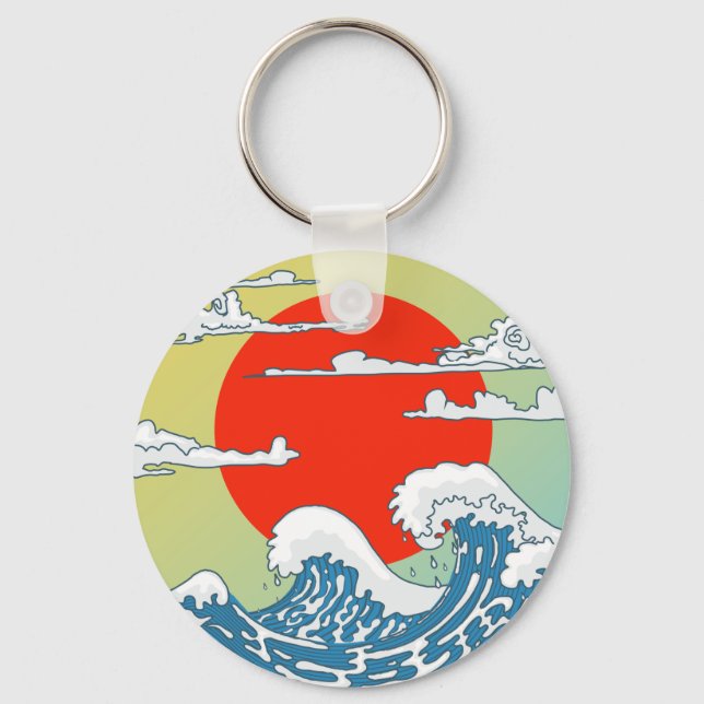 Chaveiro Capa de iPhone Case-Mate Ondas Japonesas (Frente)