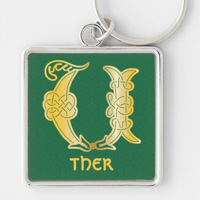 Chaveiro Capital Decorativo do Nó Celta do século XVI U (Frente)