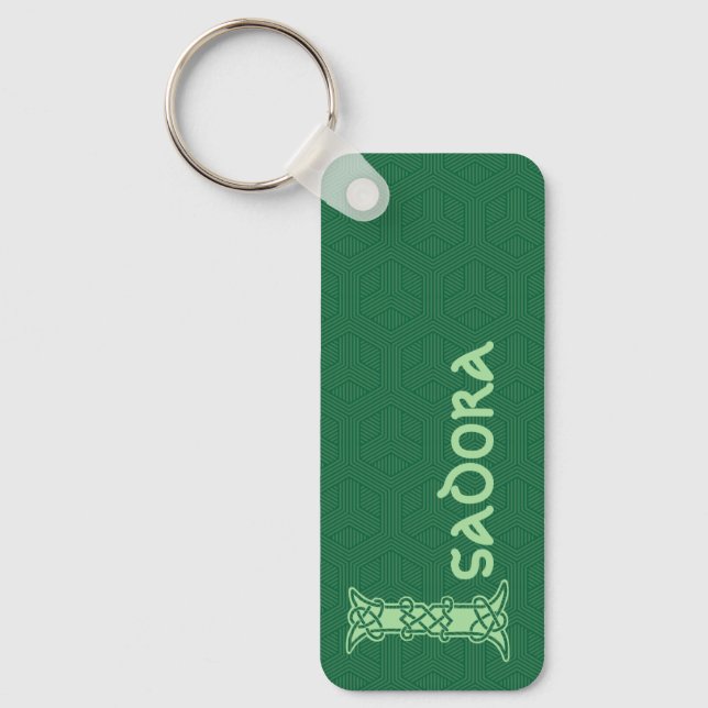 Chaveiro Capital Decorativo do Nó Celular Retangular I (Frente)