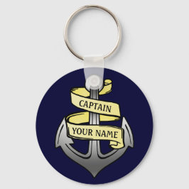 Chaveiro Capitão de Entrega Personalizável Seu Nome Âncora
