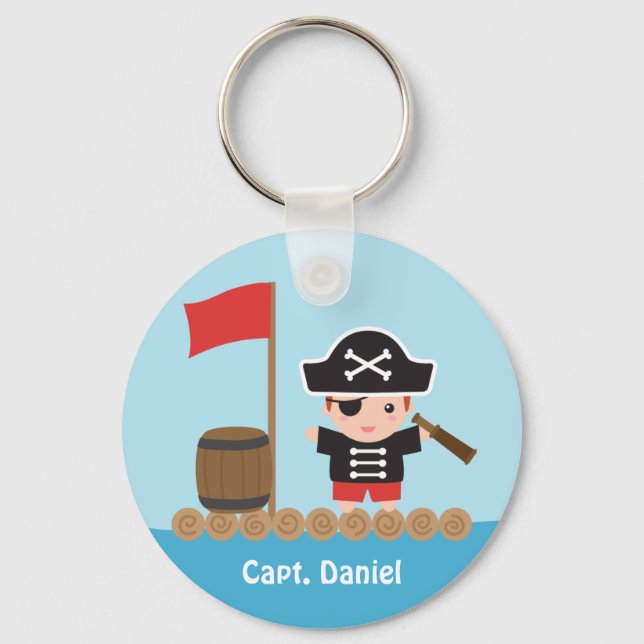 Chaveiro Capitão Pirata do Oceano Bonito Menino da Jangada (Frente)