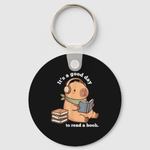 Chaveiro Capivara engraçada lendo um livro, leitura fofa pa