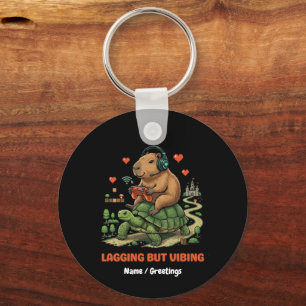 Chaveiro Capivara Gamer Engraçada e Tartaruga Vibrando Mesm