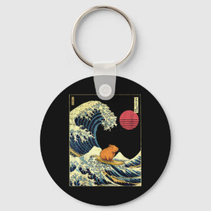 Chaveiro Capivara Japonês Kanagawa Onda Engraçado Surf Anim