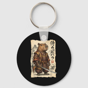 Chaveiro Capivara Samurai Arte Japonesa Gráfico Vintage Eng