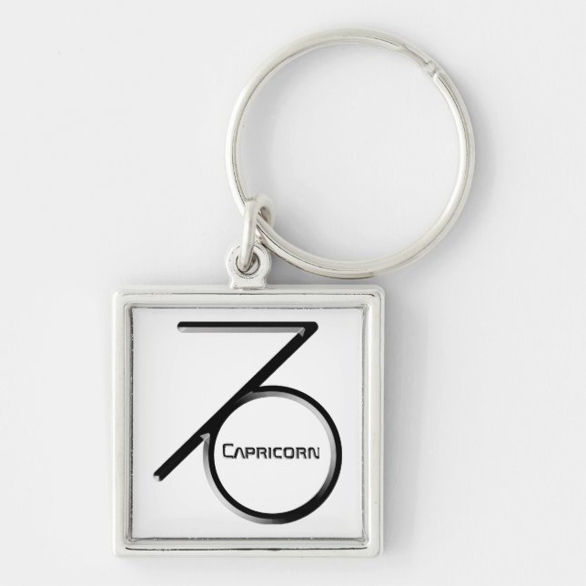 Chaveiro CAPRICORN, Design abstrato do Sinal Zodiac, (Frente)