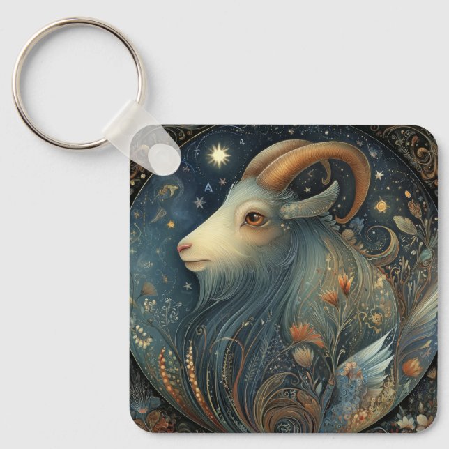 Chaveiro Capricórnio Cabra Zodíaco Astrologia Celestial Ani (Frente)