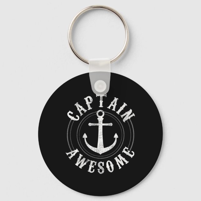 Chaveiro Captain Awesome - Boating Sailing Anchor Nautical  (Frente)