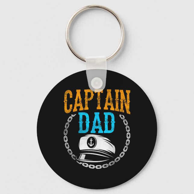 Chaveiro Captain Dad Ship Boat Boating Yacht Father Daddy P (Frente)