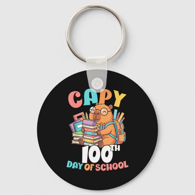 Chaveiro Capy 100º dia de escola capivara 100 dias de (Frente)