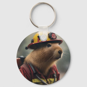 Chaveiro "Capybara ao Resgate: Bombeiro Extraordinário