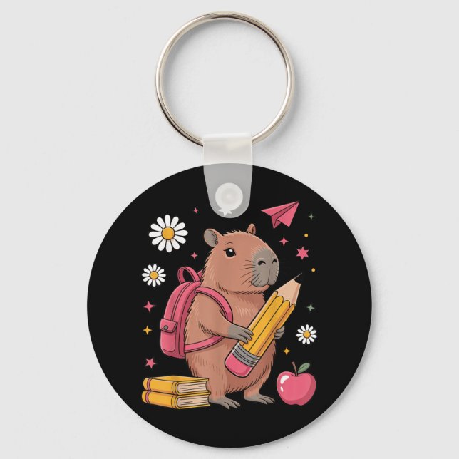Chaveiro Capybara Backpack Pencil Livros Toddler Crianças D (Frente)