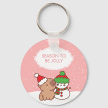 Capybara E Snowman Season Para Ser Jolly Cute Xmas