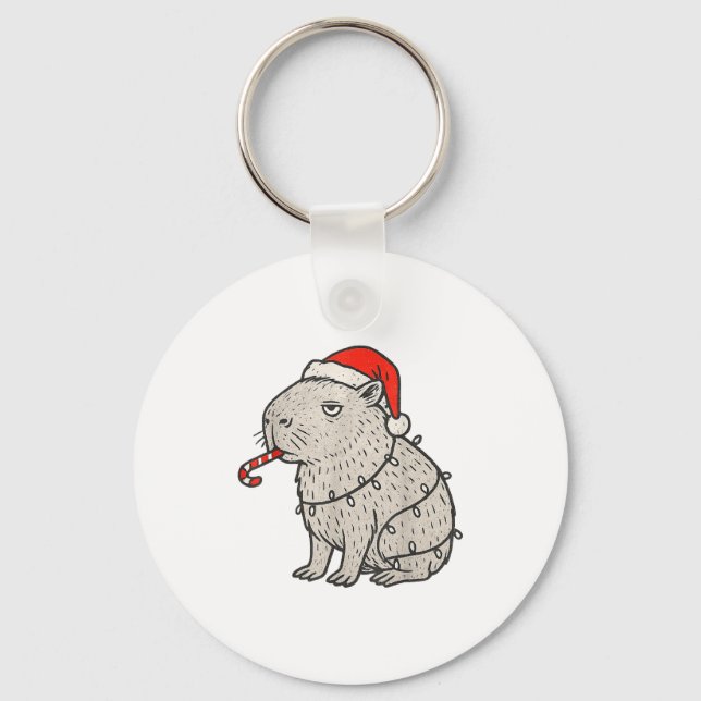Chaveiro Capybara Smoking Christmas Ugly Cigarette Gen Z  (Frente)