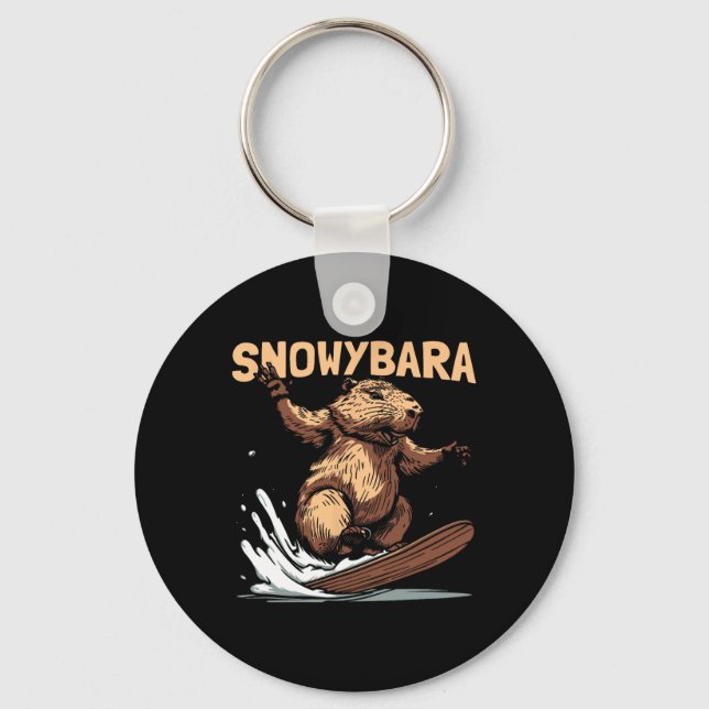 Chaveiro Capybara Snowboard - Snowboard Snowboard Snowboard (Frente)