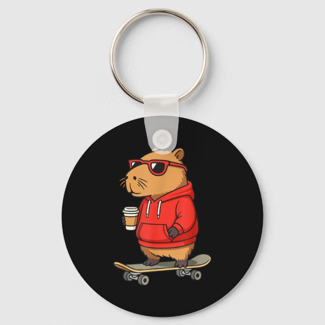 Chaveiro Capybara With Sungles Skater Capy  (Frente)