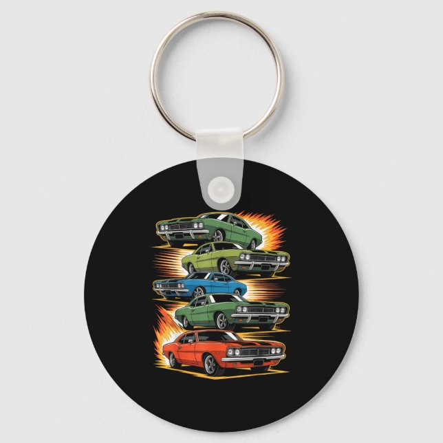 Chaveiro Car Madness Muscle Hotrods And Clic Vintage  (Frente)