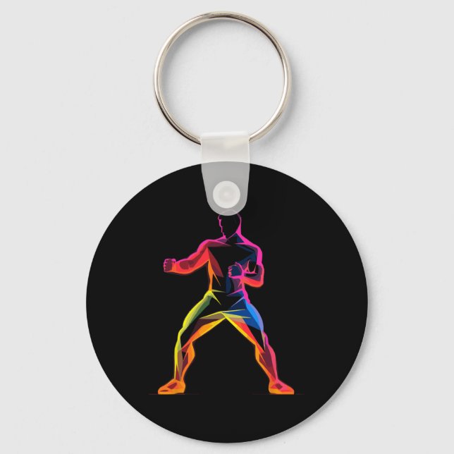 Chaveiro Cara de Kickboxing Estilo Cartoon Kickboxer Savate (Frente)