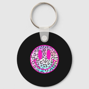 Chaveiro Cara de Sorriso de Leopardo Rosa Camiseta Elegante