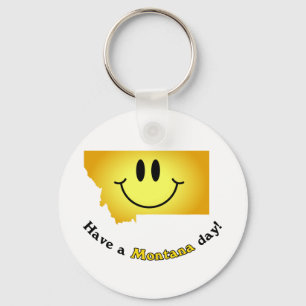 Chaveiro Cara feliz - tenha um dia de Montana!