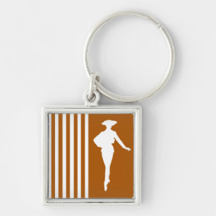 Chaveiro Caramel Modern Stripes com Silhouette de Moda
