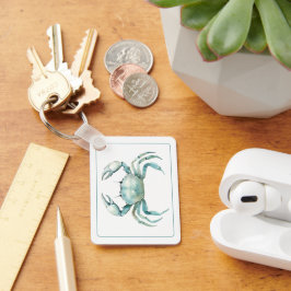 Chaveiro Caranguejo Aquarela Costeira Personalizada