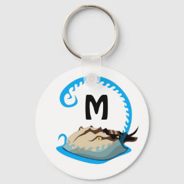 Chaveiro Caranguejo Ferradura Jogando no Monograma da Água