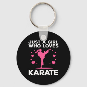Chaveiro Caratê Engraçado Para Mulheres Meninas Karate Blac