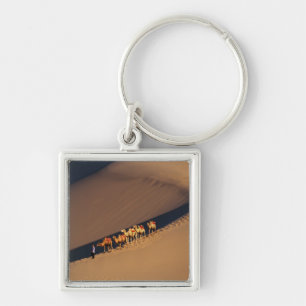Chaveiro Caravana de camelos no deserto, Dunhuang, Gansu