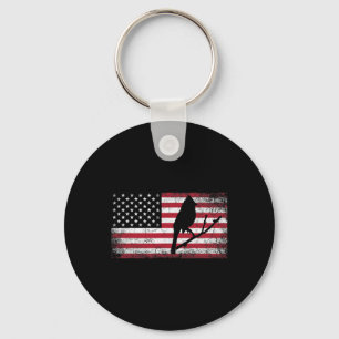 Chaveiro Cardeal Bird, 4 de julho, American Flag America Pa