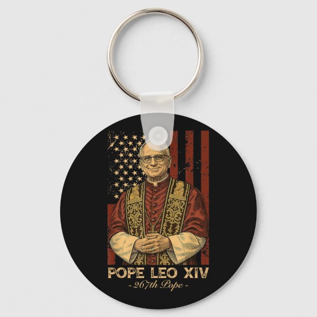 Chaveiro Cardeal Robert Francis Impede o Papa Leo Xiv Ameri (Frente)