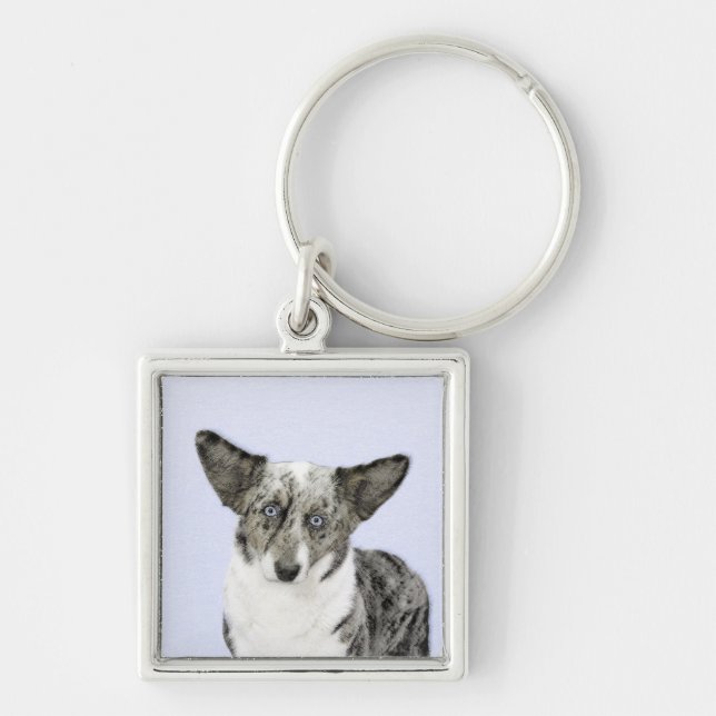 Chaveiro Cardigan Welsh Corgi - Pintura Original para Cacho (Frente)