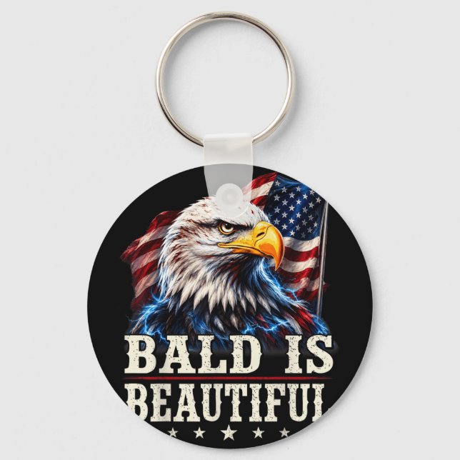 Chaveiro Careca é lindo 4 de julho dia da independência (Frente)