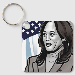 Chaveiro Caricatura da Política de Kamala Harris
