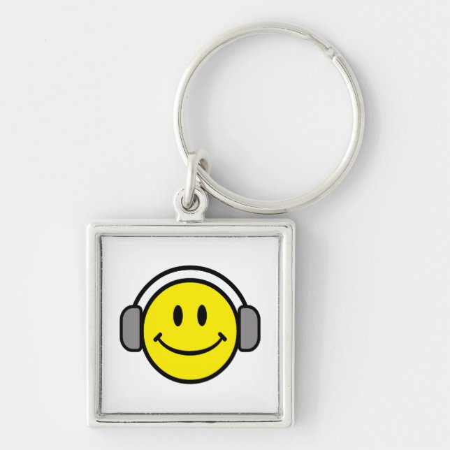 Chaveiro carinha fofa com fones de ouvido (Frente)